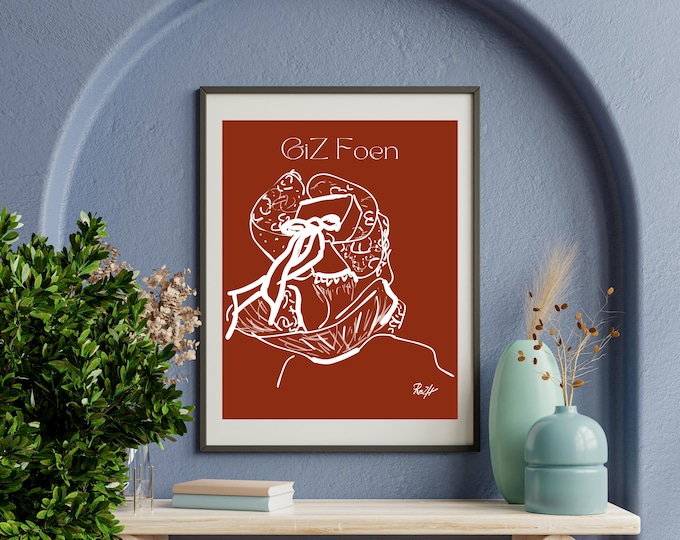 Collection les p'tites coiffes - Giz Foen - Affiche Bretagne - 3 tailles et 10 couleurs disponibles