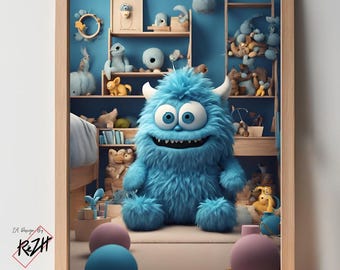 Friendly Monster - Instant Download - Digital Format - B9