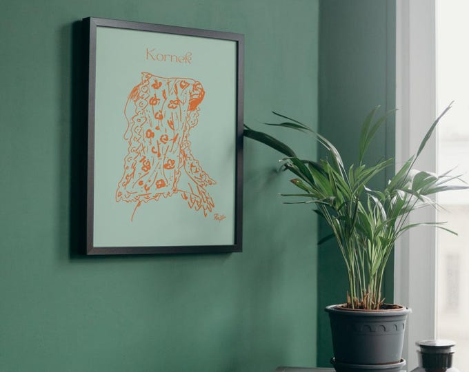 Collection les p'tites coiffes - Affiche Kornek - Affiche bretagne - 3 tailles et 9 couleurs disponibles