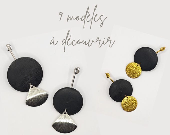 Boucles d’oreilles en bois – Création artisanale avec perles recyclées