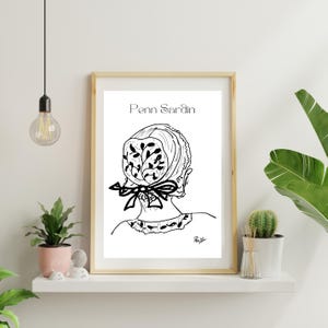 Tocados pequeños - Tocado de Penn Sardin - Póster de Bretaña - Disponible en 3 tamaños y 4 colores
