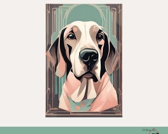 Luxury Dog 3 - Instant Download Art Deco Dog Digital Poster - Digital Art - Home Decor - AI Art - Design