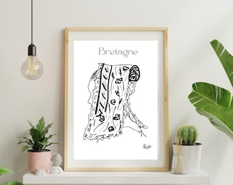 Brittany - Poster - Les P'tites Coiffeurs Collection - Brittany - 3 sizes and 4 colors available