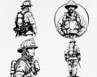 US Firefighter SVG Bundle: Laser Cut & Print Designs (Digital Download)