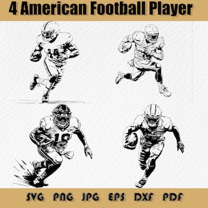 American Football Player SVG Bundle: Laser Cut Designs (Digital Download)