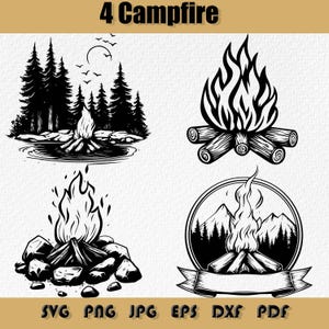 Pacchetto Svg falò, PNG, Svg falò, Png falò, Silhouette falò, Clipart falò, SVG falò fuoco di legna, Contorno falò PNG