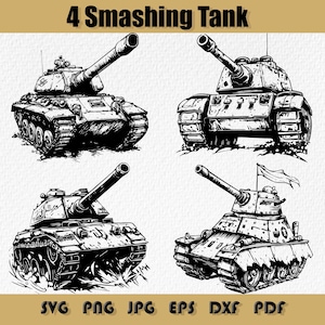 Smashing Tank SVG Bundle: Military Vehicle Designs (Digital Download)