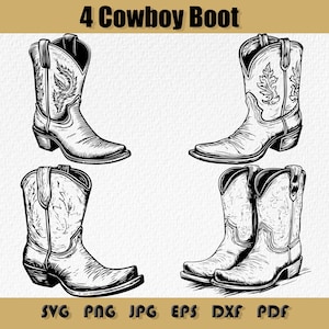 Floral Cowboy Boot SVG Bundle: Western Rodeo Graphics (Digital Download)