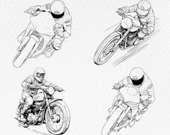 Motorcycle Racer SVG Bundle: Dirt Bike Clipart (Digital Download)
