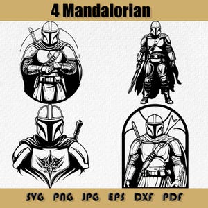 Mandalorian Svg bundel, Mandalorian Svg, Mandalorian silhouet, Mandalorian en de Baby Yoda, dit is de manier, Svg, png, dxf, pdf