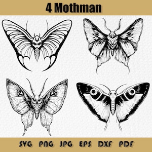 Moth SVG Bundle: Vintage Clipart, Gothic Silhouette (Digital Download)