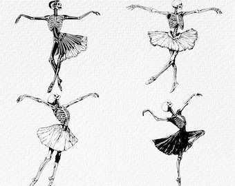 Skeleton Ballerina SVG Bundle: Dance Clipart (Digital Files)