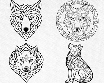 Keltischer Wolf SVG Bundle: Laser Cut & Print Designs (Digitaler Download)
