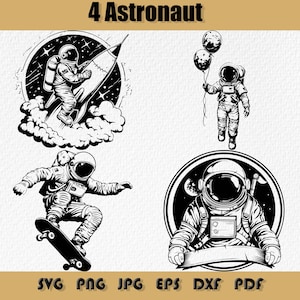 Astronaut SVG Bundle, Astronaut Reiten ein Skateboard,Space Bundle-Designs,Universum Weltraum svg,Astronaut Silhouette,Astronaut mit Ballon svg