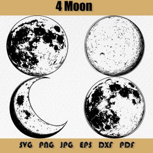 Boho Moon SVG Bundle: Celestial Clip Art (Digital Download)