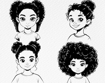 Melanin Princess SVG Bundle: Afro Girl Silhouette (Digital Files)