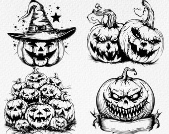 Halloween Pumpkin SVG Bundle: Cricut Cut Files (Digital Download)
