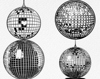 Retro Disco Ball SVG Bundle: Groovy Clipart (Digital Download)