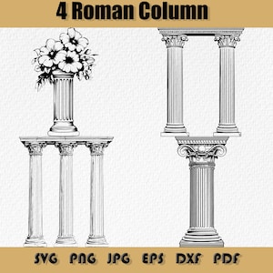 Bundle Svg colonne romaine, PNG, Svg romain antique, philosophie Svg, Svg architecture ancienne, Svg grec ancien, colonne de marbre et pierre, Svg Png Dxf Eps