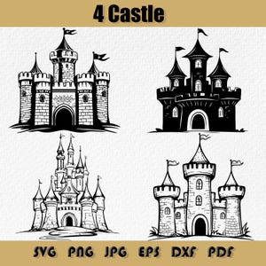Pacote de Castelo Svg, Castelo de Rato svg, Castelo de Parque svg, silhueta de castelo svg, Castelo Mágico svg, Castelo SVG, EPS, PNG,Jpg