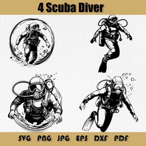 Scuba Diver SVG Bundle: Underwater Adventure Clip Art (Digital Download