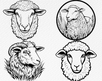Sheep SVG Bundle: Farm Animal Vector Art (Digital Download)