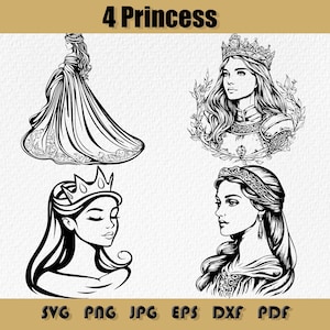 Princess Svg Bundle,Princess Clipart, Princess Svg Bundle, Princess Vector ,Instant DownloadPrincess svg cut files, Quince Party Decoration