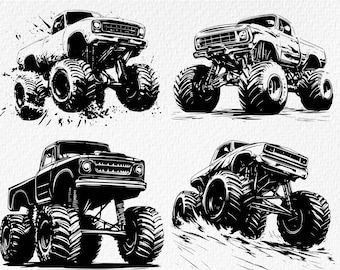 Monster Truck SVG Bundle: Off-Road Vector Clipart (Digital Download)