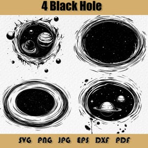 Zwart gat Svg-bundel, png, zwart gat en sterren PNG, zwart gat in de ruimte clipart, handgetekende zwart gat, kosmisch zwart gat-afbeeldingen