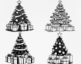 Paquete SVG de árbol de Navidad: Clipart de pino (descarga digital)