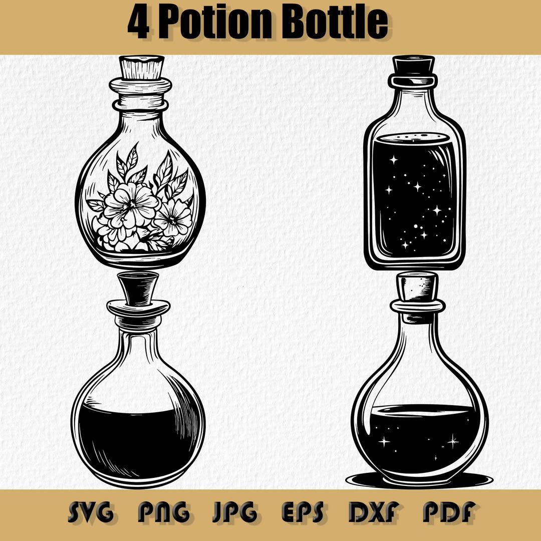 Elixir Development Svg Potion Bottle Svg Bundle,png,magic Elixir Clipart, Witchcraft Potion ...