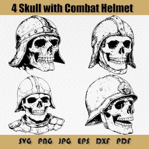 Skull with Combat Helmet SVG Bundle: Military Soldier Design (Digital Download)