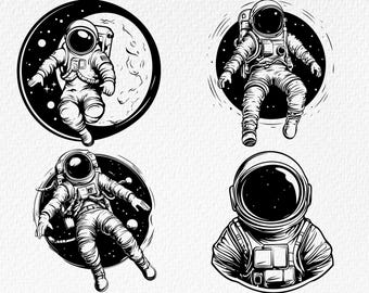 Astronaut Svg Bundle, Moon Space Design Svg, Space Svg Design, Astronaut Silhouette Svg, Space Clipart Svg, Astronaut with Balloon Svg, Eps