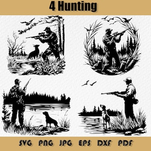 Jagd-Svg-Bundle, Png, Jagdleben-Svg, Jäger-Svg, Outdoor-Jagd-Svg, Jagd-Vater-Svg, Cricut & Silhouette, SVG, Dxf, Eps, PNG
