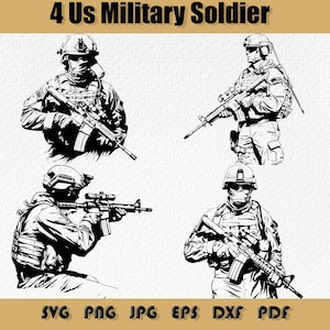 Paquete de Svg de soldado militar de EE. UU., Svg de soldado, tropas del ejército de guerra de operaciones militares de EE. UU., soldado armado de batalla, veterano, soldado caminando, guerrero png
