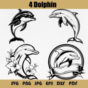 Delphin-Svg-Bundle, Delphin Clipart, Delphin-Png, Delphin-Vektorgrafik, Delphin-Silhouette, Meerestier-Svg, Meeresleben, Delphin-Cricut