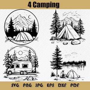 Camping Svg Bundle,Camping Clipart, Camping Vector Graphics, Mountain Design, Camping Png ,Svg, Jpg, Dxf, Eps