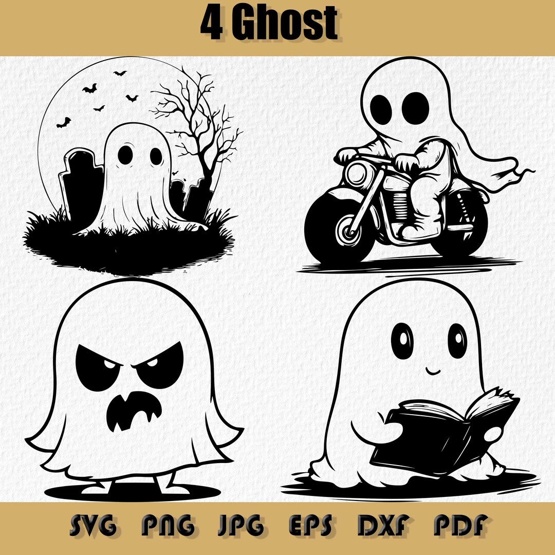 Ghost Using Computer Svg Ghost SVG Bundle: Halloween Clipart, Laser Cut Files (digital Download ...