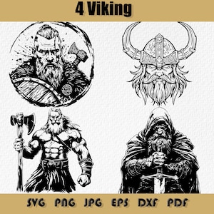 Bundle SVG Viking, PNG, Clipart Viking, Svg de guerrier Viking, Silhouette Viking, Cricut nordique, bouclier Viking, scandinave, tête de guerrier Viking Svg,