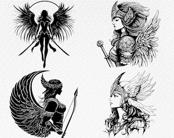 Valkyrie Warrior SVG Bundle: Viking Woman, Laser Cut & Print (Digital Download)