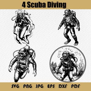 Scuba Diving SVG Bundle: Diver Design Clipart (Digital Download)