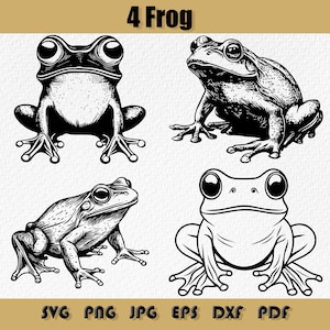 Frog Svg Bundle,Cute Frog Svg, Frog Clipart, Frog Graphics, Frog Outline Svg, Cute Frog Cut File, Frog Printable,Svg , Png, Dxf, Pdf,Jpg,Eps