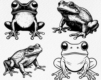 Frog SVG Clipart Bundle, Laser Cut Files (Digital Files)