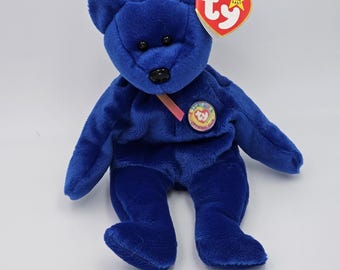 vintage Ty Beanie Babies officiel du club « Clubby » ours avec étiquette 1998 MWMT