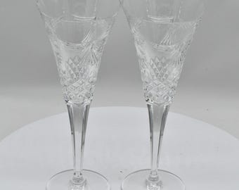 Vintage Waterford Millennium Collection Peace SFL5 Pair Toasting Flutes (READ)
