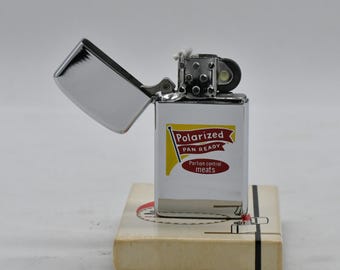 Vintage Zippo 1950's Advertising Lighter NIB Pat. 2517191 W/ Box & Warranty Card
