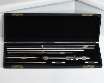 Vintage Starrett Series 124C Solid-Rod Inside Micrometer Set 1940s