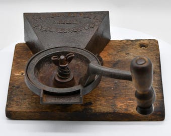 Antique Dr. Edwards Cast Iron Coffee Mill/Grinder Pre-Civil War