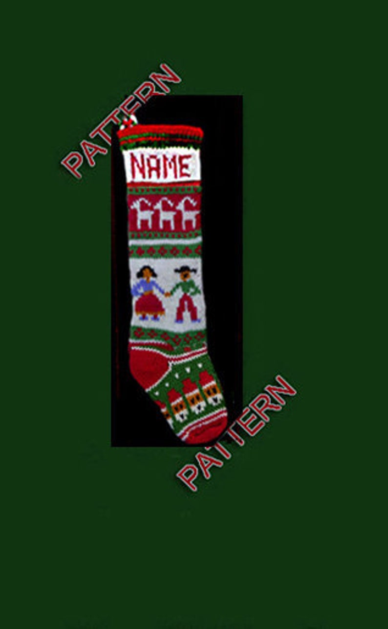 Hand Knit Christmas Stocking Pattern Only Christmas Quake Snowman And Deer