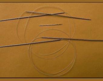 2 circular knitting needles, stainless steel US size #0 and #000, 32 inches